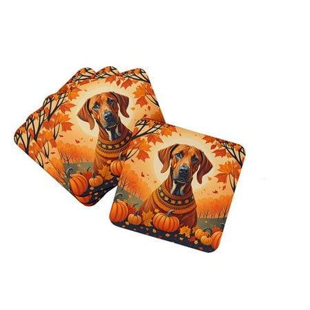 

0.15 x 3.5 x 3.5 in. Rhodesian Ridgeback Fall Foam Coasters - Set of 4