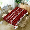 thumbnail image 5 of Nanqianyi Merry Christmas Tablecloth 60x120 Inches for Rectangle Tables, Red Plaid Christmas Decor Snowman Xmas Tree Table Cloth for Kitchen Decoration, 5 of 11