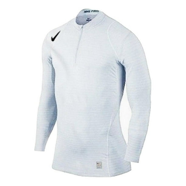 Nike Pro 1/4 Zip Long Sleeve White Fitted Shirt Size 2XL - Walmart.com