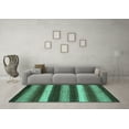 thumbnail image 3 of Ahgly Company Indoor Square Oriental Turquoise Blue Modern Area Rugs, 7' Square, 3 of 4