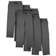 thumbnail image 4 of Men's Cotton-Blend Pajama Pants - Soft Brushed Flannel Feel Sleep & Lounge Pants with Pockets & Elastic Waistband - Graphite Heather Gray 6-Pack-Large, 4 of 7