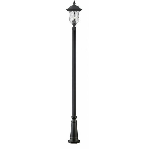 3 Light Outdoor Post Mount Lantern In Gothic Style 12.38 Inches Wide By 118.25 Inches High Z-Lite 533Phb-519P-Bk
