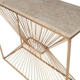 thumbnail image 4 of Butler Specialty Cosmo Fossil Stone And Metal Console Table In Gold, 4 of 9