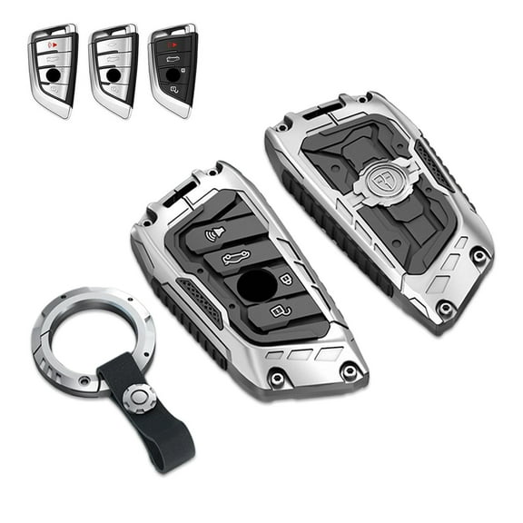 Key Cover Case, Zinc Alloy Metal Key Fob Case Shell Compatible for BMW 1 2 5 7 M Series X1 X4 X5 X6 F15 F16 F48