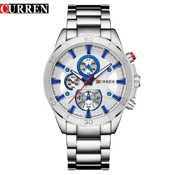 Curren 8275 Men's Steel Belt Fake Three-Eye Sports Watch Men's Watch Fashion Casual Watch
