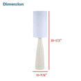 thumbnail image 3 of Aspen Creative 42006-03-1, Sandy White Ceramic Floor Lamp w/White Linen Shade, Size: 11-7/8" Dia. x 51-1/2"H, E26 Socket, Bulb Not Included, 3 of 3