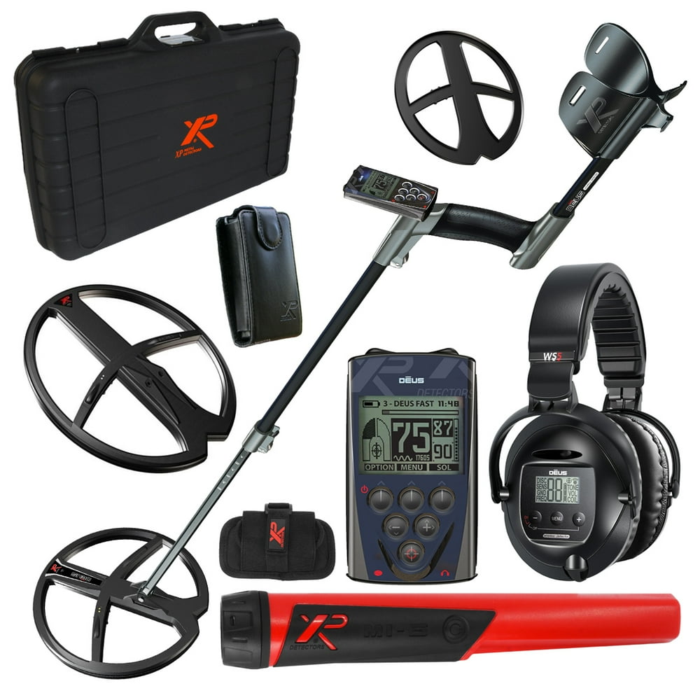 XP Deus Metal Detector, MI-6 Pinpointer, Case, WS5 ...