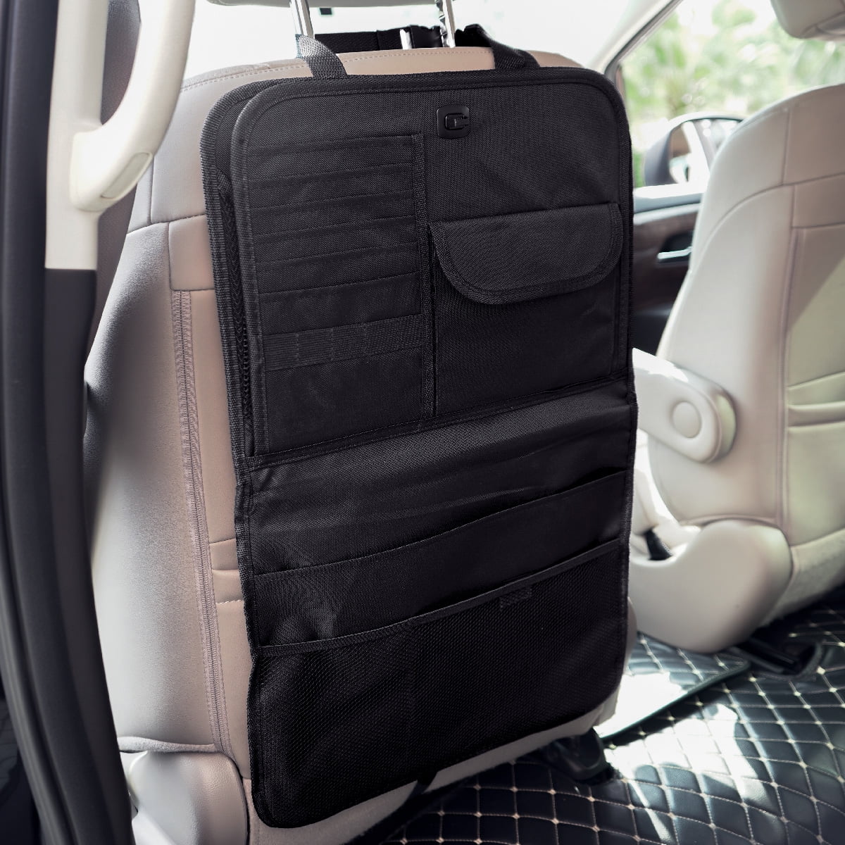 Car Back Seat Organiser Auto Travel Multi-Pocket Holder Pouch Storage Bag Black 
