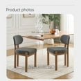 thumbnail image 4 of JYSong Set of 2 Tufted Chenille Dining Chairs, Gray Upholstery with Wood Legs for Dining Room, 4 of 9