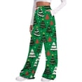 thumbnail image 6 of Christmas Pants For Women Women's Christmas Tree Pants High Waist Yoga Pants Drawstring Joggers Pockets Womens Business Casual Pants Green S, 6 of 6