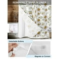 thumbnail image 3 of No Hook Cloth Fabric Shower Curtain with Snap in Liner, White Daisies Waterproof Shower Curtains Set with See Through Top Window, Pastoral Farmhouse Botanical Flowers Leaf Bath Curtains 36"x72", 3 of 6