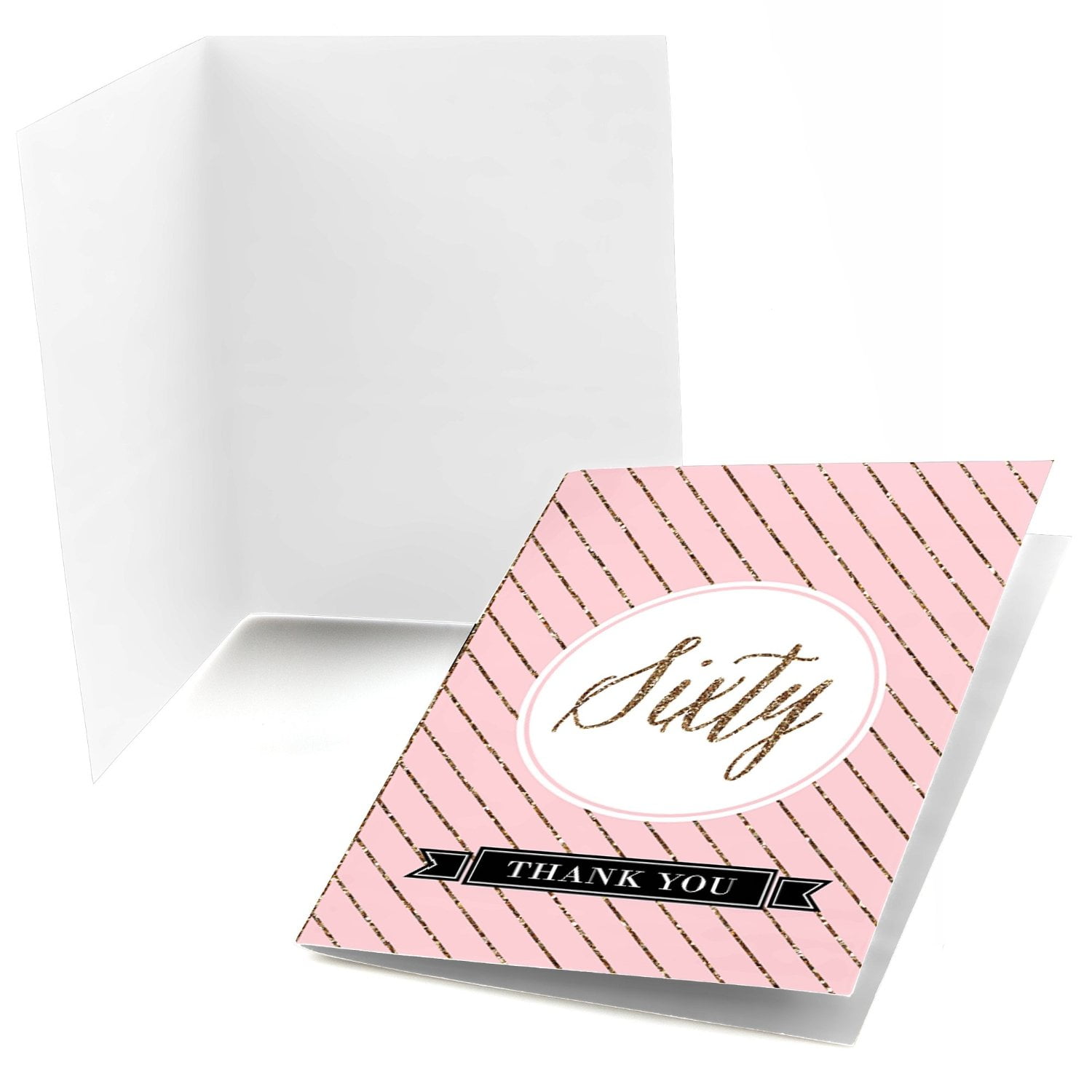 Chic 60th Birthday Party Thank You Cards (8 count)