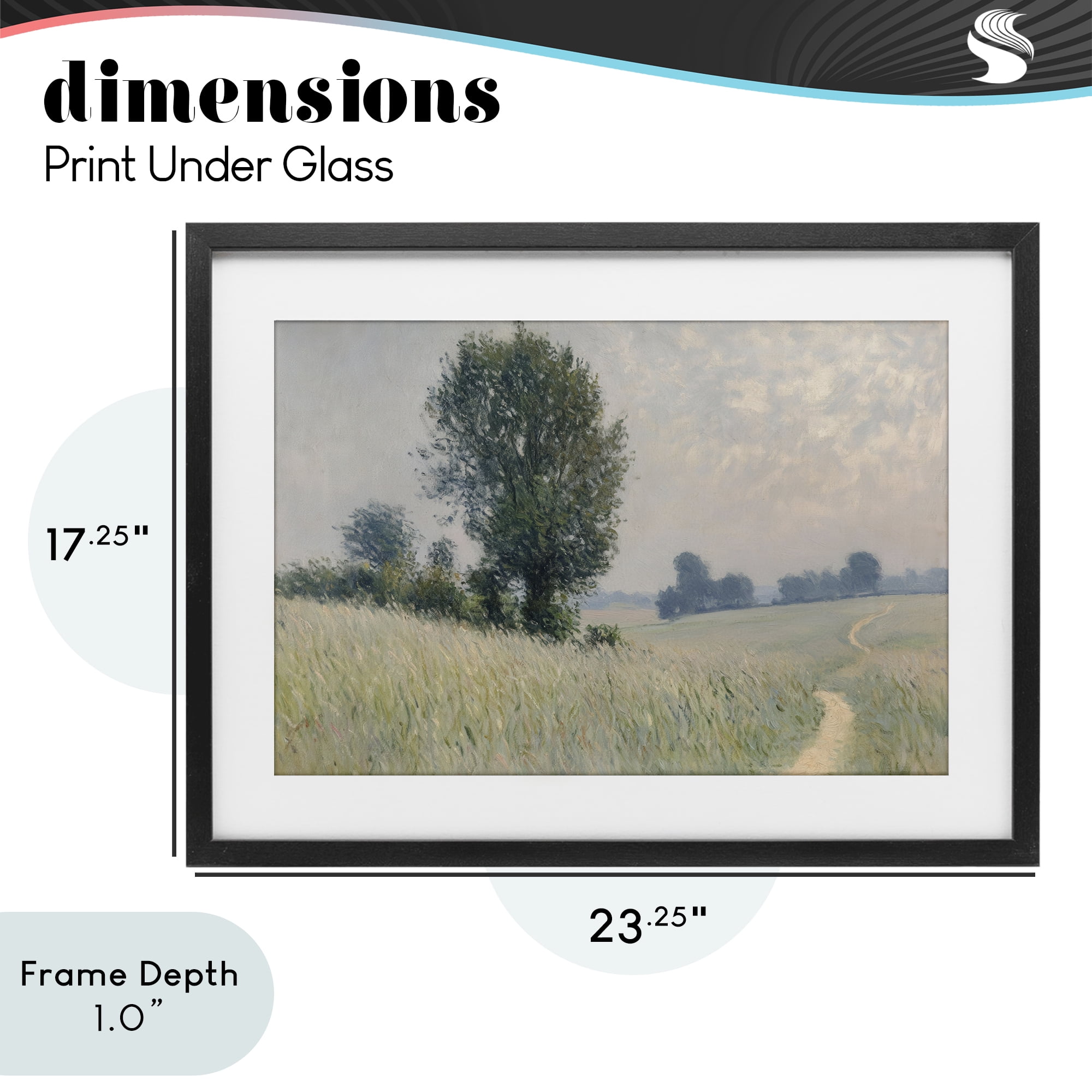 Stupell Industries Tall Grass Path Through Meadow Black Framed Print Under Glass, design by Petal Prints Design