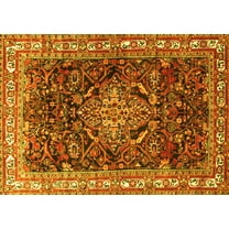 Ahgly Company Indoor Rectangle Persian Yellow Traditional Area Rugs, 5' x 7'