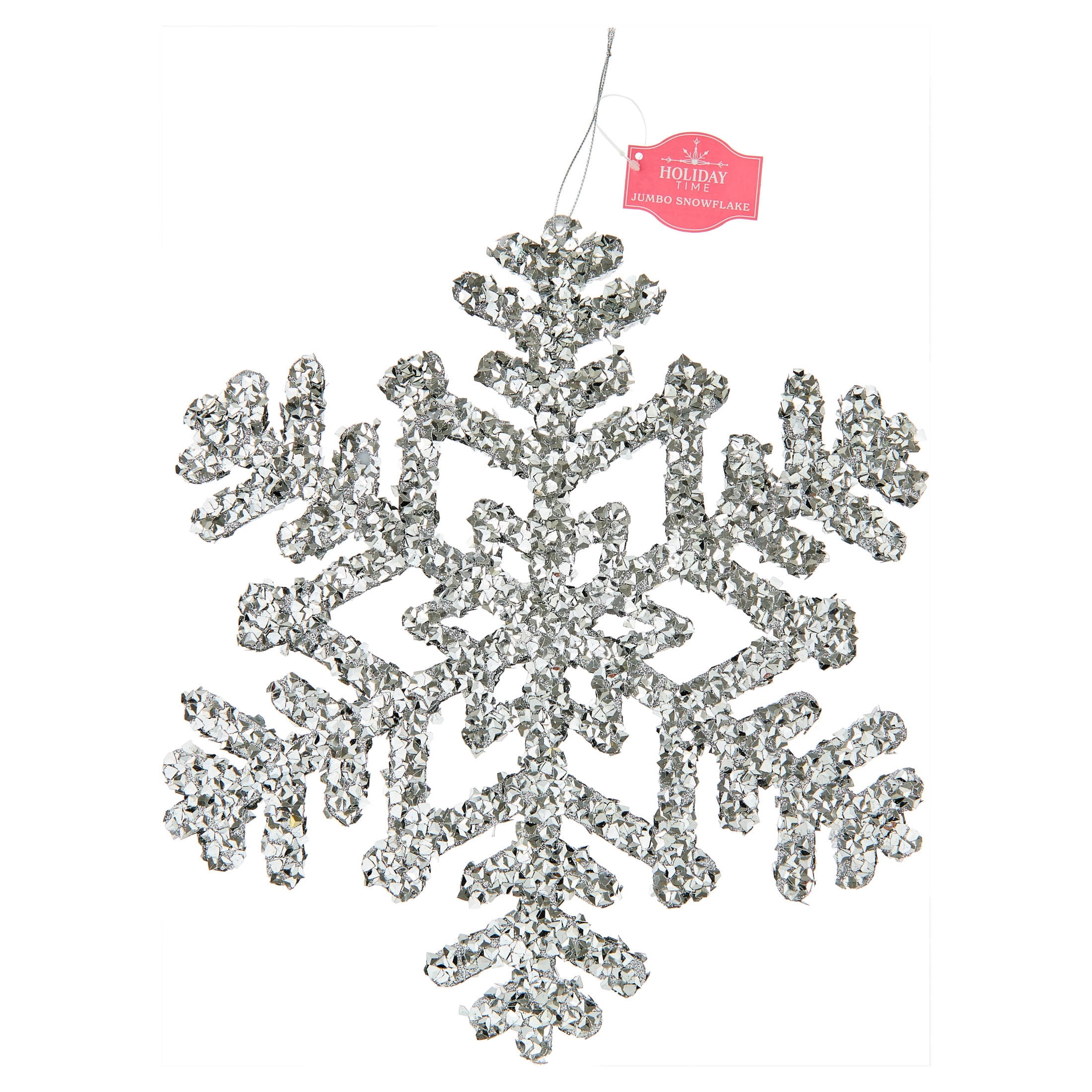 Silver Jumbo Snowflake Christmas Ornament, 14", by Holiday Time