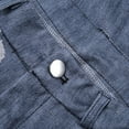 thumbnail image 5 of Azrian Women Flare Jeans Elastic Waist Stretch Buttons Printing Thin Stretch Skinny Pants Trousers, 5 of 5