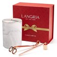 thumbnail image 1 of Holiday Gift, Christmas Candles,3-In-1 Lavender Scented Candle Kit Includes Candle Snuffer & Wick Trimmer, Marbled Ceramic Cup, 100% Soy Wax, Lead-Free Cotton Wick, 45 Hours Long-Lasting Scent, 1 of 7