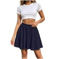 thumbnail image 5 of Bovxnpu Women's Mini Skirt Casual High Waisted Elastic Waist Stretchy Flare Skirts, 5 of 8