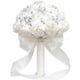 thumbnail image 2 of XmhyTop Ramo de novia para boda, dama de honor, rosa de satén, perlas artificiales, cintas de satén, ramo de flores para boda, blanco, 2 of 5