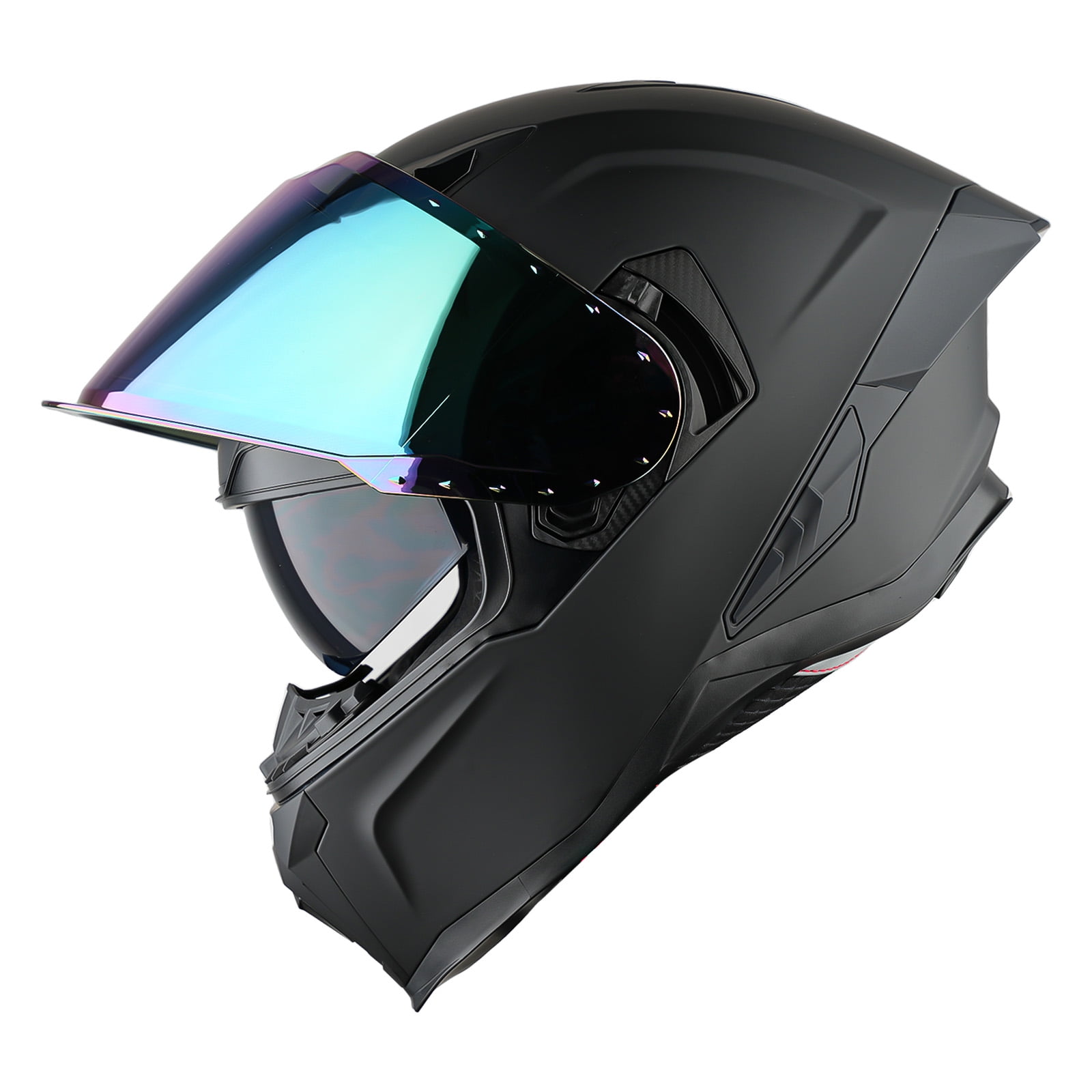 1Storm Motorcycle Full Face Helmet for Adults Men and Women Street Bike Racing Helmet DOT Approved with one Extra Clear Shield: KT828 Matt Black
