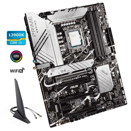 Velztorm Intel i9-13900K 24 cores (8P +16E) 36M Cache, up to 5.8 GHz, Unlocked LGA1700 Desktop Processor with ASUS Prime Z790-P WiFi ATX Motherboard (PCIe 5.0,DDR5, WiFi 6, BT 5.2, Thunderbolt 4/USB4)