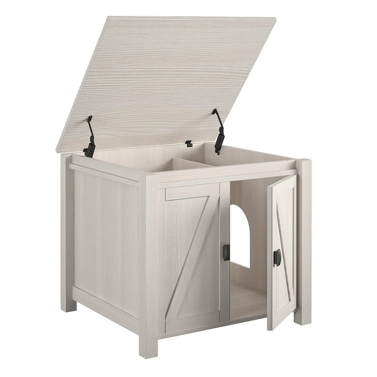 ボックス003 Ollie & Hutch Farmington Litter Box Enclosure, Ivory Pine
