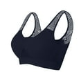 thumbnail image 2 of Feancey Women's Sports Bras Hollow Out Wide Strap Wirefree Brassiere Eyelet Breathable Yoga Workout Bra Quick Dry Seamless Wireless Bras Black XXL, 2 of 4