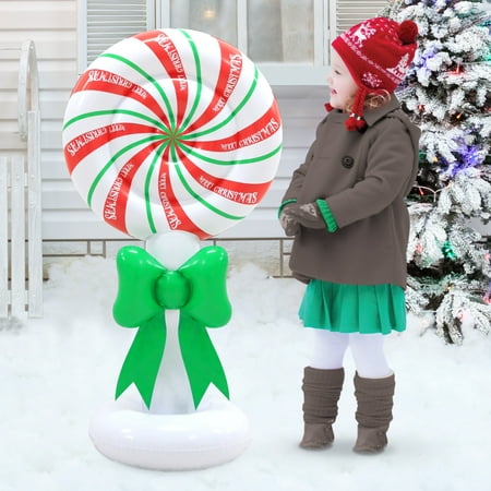 3.5' Tall Blow-Up Inflatable Peppermint Candy Holiday Time Christmas Indoor or Outdoor Decoration