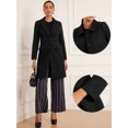thumbnail image 2 of DARING DIVA Women's Notch Lapel Midi Single Breasted Winter Overcoat Black S, 2 of 6