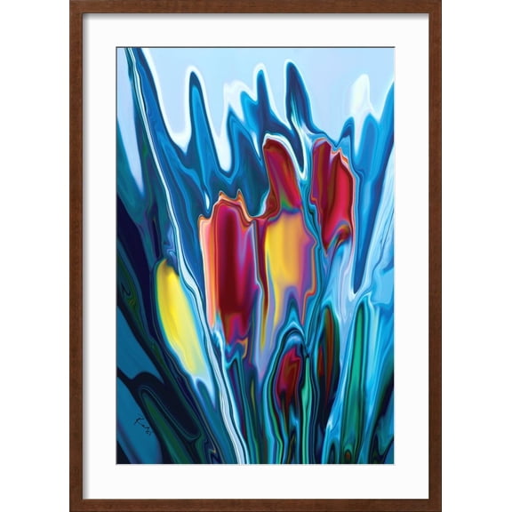 Art.com Tulip Art Print by Rabi Khan, Brown Frame Wall Art, 21" x 29"