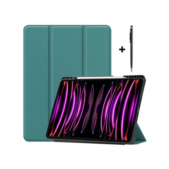 Case for iPad Pro 12.9 Inch 2022 2021 2020 2018 (6th 5th 4th 3th Gen) with Pencil Holder, Support 2nd Pencil Charging, Slim Tablet Stand Cover with Stylus Pen