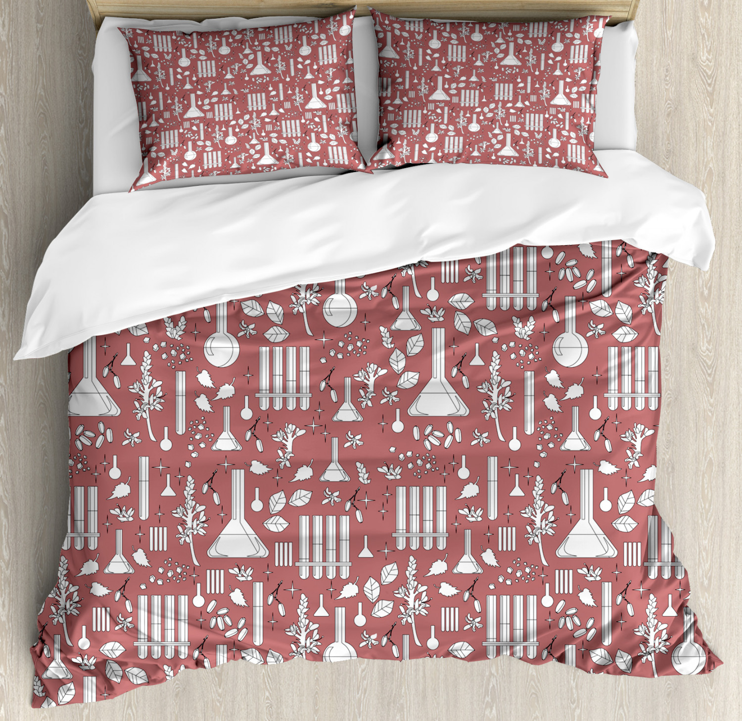 Visual Reference: Apothecary Duvet Cover Set Queen Size Alchemy Elements Leaves Roots
