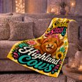 thumbnail image 5 of Sunshine Sass Highland Cows Rustic Farmhouse, Cozy Typography Art Scene, Warm Flannel Blanket for Ranch House and Living Room, Art Lovers Housewarming Gift, Artistic Home Decor, 5 of 7