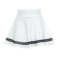 thumbnail image 5 of Skymirror Women Fashion Solid Color High Waist Stripe Pleated A Line Mini School Skirt, 5 of 6