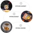 thumbnail image 3 of 1pc 304 Stainless Steel Long Handle Frying Basket Strainer Food Colander (Red), 3 of 8