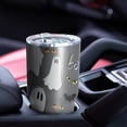 thumbnail image 4 of 30oz Gray Halloween Ghosts Bats and Boo Tumblers Stainless Steel Tumbler with Lid and Straw,Vacuum Insulated Double Wall Travel Tumbler Cups Mug with Cleaning Brush for Coffee,Tea, 4 of 7