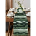 thumbnail image 3 of Table Runner Dresser Scarf 18 x 72 Inch Abstract Sage Green Gradient Waves Beach Lines Table Runners Non-Slip Heat Kitchen Dining Table Decor for Indoor Outdoor Home Party Decoration, 3 of 7