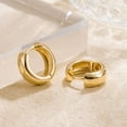thumbnail image 3 of Vemhel 14K Gold Plated Huggie Earrings Twisted Thick Gold Hoop Earrings for Women Jewelry Gift  20MM, 3 of 5