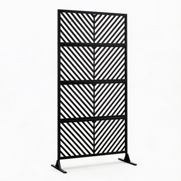 Garvee Pantalla de Privacidad con Panel de Metal para Exteriores, 72 X 40 Pulgadas, Negro