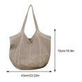 thumbnail image 3 of Women Knitted Tote Handbag Large Capacity Solid Color Shoulder Bag Hollow Out Crochet Shopping Handbag Summer Beach Bag (Khaki), 3 of 5