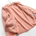 thumbnail image 6 of Fleece Jacket Women Dqueduo Women's Solid Color Fleece-Lined Long Sleeve Coat – Cozy Winter Warm Round Neck Top Pink XXXXXL, 6 of 7