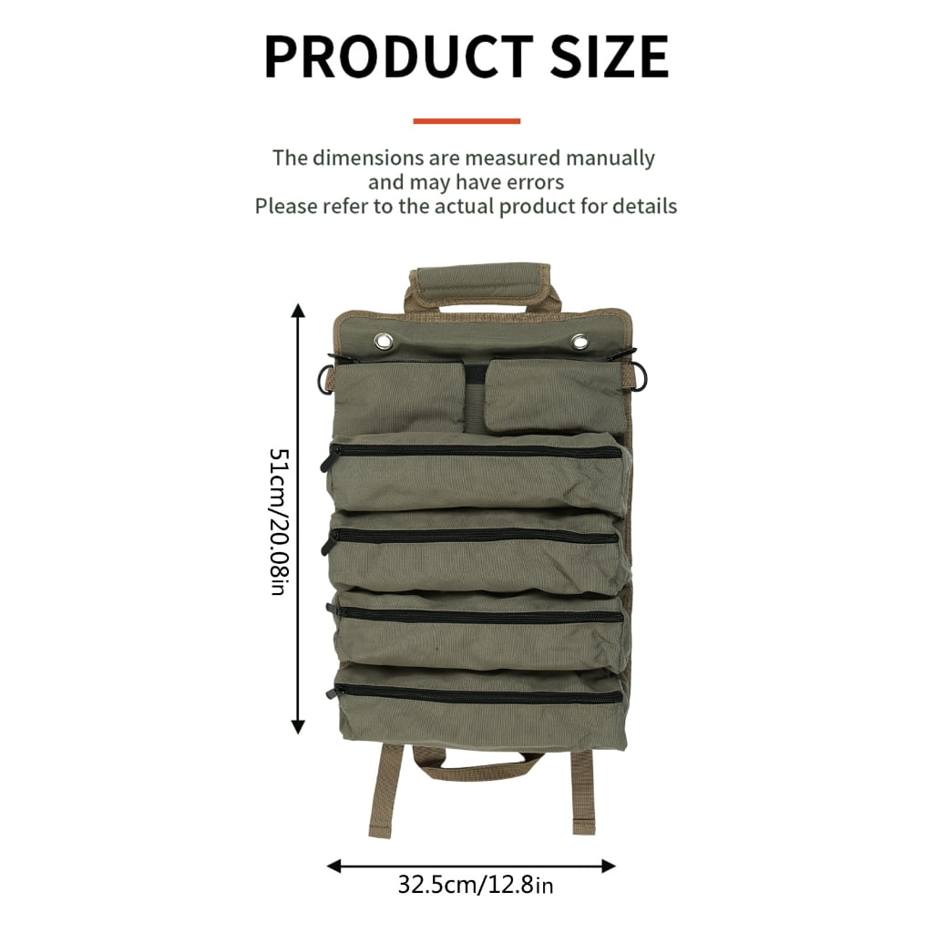 lanema Roll Up Tool Bag Tool Organizers with Detachable Pouches Tool Bag Multi Pocket