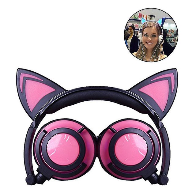 Los auriculares Bluetooth, oreja de gato llevados encienden los auriculares plegables inalámbricos