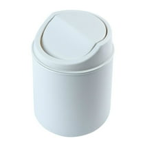 1 Pc Plastic Mini Trash Can Plastic Mini Desktop Trash Can with Swing-Top Lid Tiny Garbage Can, Light Blue