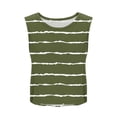 thumbnail image 5 of Womens Stripe Workout Tank Tops, Side Slit Loose Fitting Athletic Sleeveless Yoga Tank Blouse Sports Casual Green M, 5 of 8