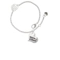 thumbnail image 2 of Delight Jewelry Silvertone Large Matron of Honor Heart Silver-tone Rose Link Chain Bracelet, 6.25"+1.75" Extender, 2 of 4