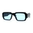 thumbnail image 5 of Mod Thick Plastic Minimal Plastic Retro Fashion Sunglasses Black - Blue, 5 of 7