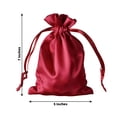 thumbnail image 3 of Efavormart 60PCS BURGUNDY Satin Gift Bag Drawstring Pouch Wedding Favors Bridal Shower Candy Jewelry Bags - 5"x7", 3 of 5
