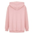 thumbnail image 5 of Plain Hoodie with Pocket for Women Teens Long Sleeve Oversized Cotton Hooded Pullover Sweatshirts Streetwear (L, Pink), 5 of 5