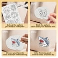 thumbnail image 4 of 24Pcs Water Soluble Hand Sewing Stabilizers 8.3"x11.7" Funny Embroidery Pattern Stabilizer 4 Sheets Marine Animal Stick and Stitch Embroidery Paper Sticker, 4 of 7